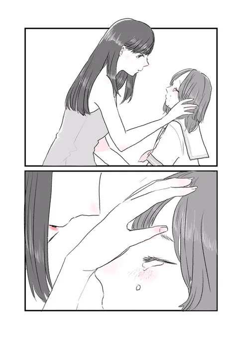 『泣かないで。』 #創作百合 #過去絵 #創作漫画 (受験生の方はテストお疲れ様でした!明日もファイトです) 