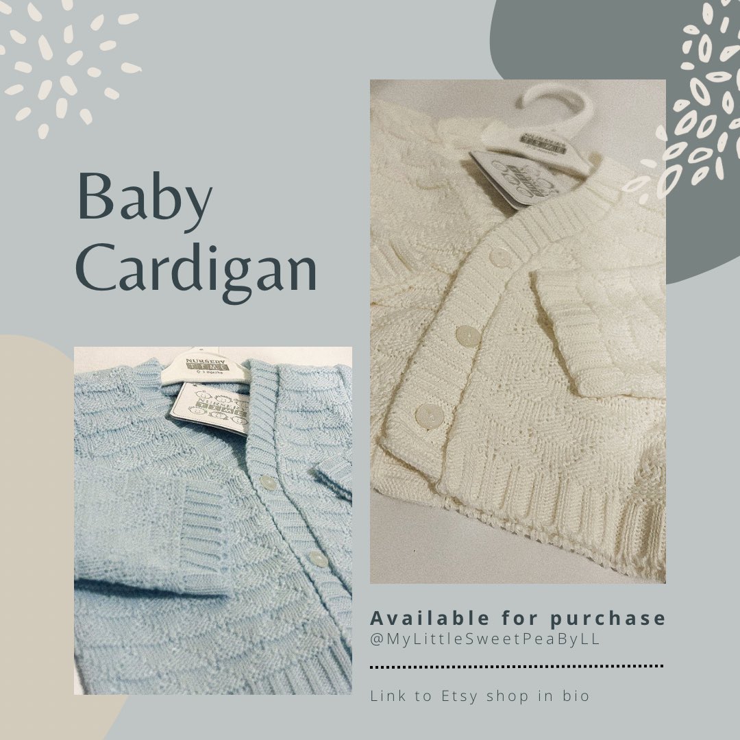 How cute are these #baby v-neck cardigans 😍 

Sizes available from newborn to 6 months. 

Available for purchase on our #etsy shop: etsy.me/3H6Yl7O  

#babyclothes #newbornclothes #babycardigan #babyboy #babygirl #babies #knittedbabyclothes