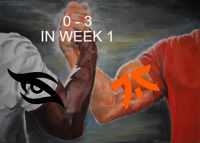 FnaticDotaFans's tweet photo. At least the boys aren't alone @teamsecret 

Let's hope Week 2 will be kinder. https://t.co/hFSOEFmqkh