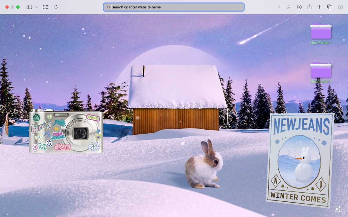 Just changed my macbook screen with NewJeans pic from pinterest, i named my folder "Bunnies♡" with a camera icon like in Ditto MV. And changed my safari background with their website layout since i'm obsessed.
blob:x.com/d6199799-13b3-…