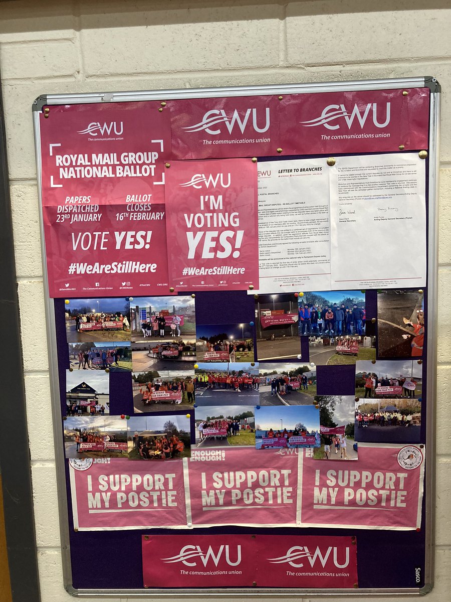 Wee update on our union board in the office ready for the ballot papers to drop, the troops are rallied and ready to rumble 💪  #StandByYourPost