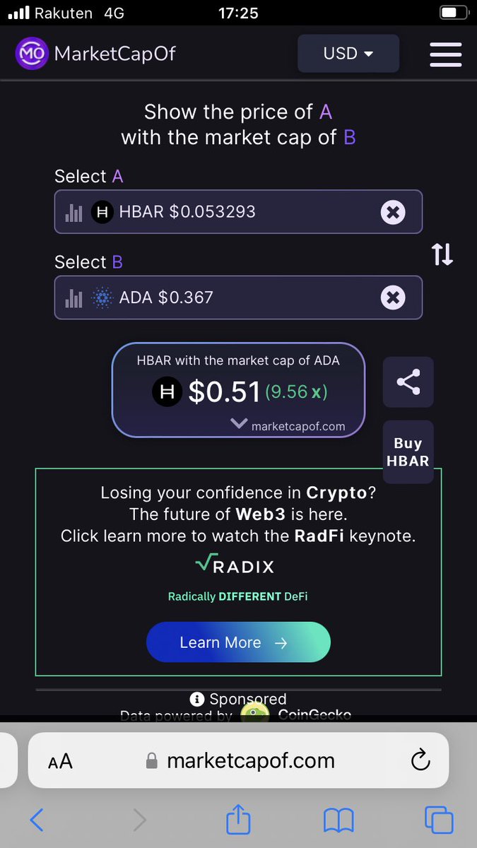 CryptoCobbb's tweet photo. $ADA total transactions 58/59mil 

$HBAR total 2.6BILLION - 36.7mil within the past 24hrs. 

#Hedera Market Cap is a 9.56x away from the #Cardano Market Cap. 

Can you see it yet? 👀😝 

#Crypto #HBAR #HBARNFTs #HBARbarians $SOL $ETH $MATIC $BNB $VET $ALGO $XRP https://t.co/VZ62ni9nPL