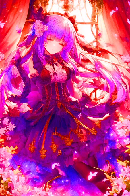 #絵を彩度100にすると超派手
ちょうはで
novel AI 