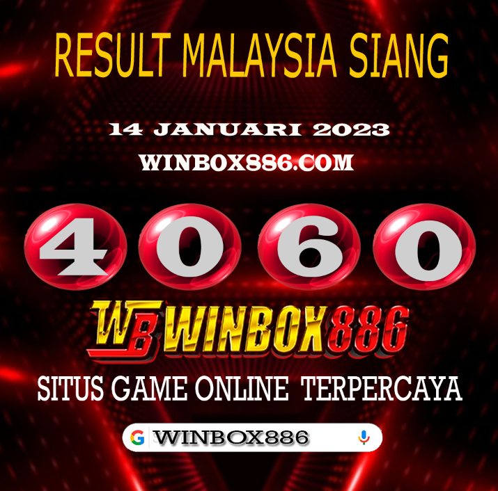 winbox886's tweet photo. RESULT MALAYSIA SIANG || 14 JANUARI 2023
NO KELUAR :4060
-
Selamat Bagi yg Jackpot💥
• WhatsApp +62 821-9349-7142
*Salam JP WINBOX886*
#winbox886 #resultmalaysia #resultangka #togelonline #resultsmalaysiasiang #keluarantogel #pasarantogel  #togelonline https://t.co/wXw0L4PYMC