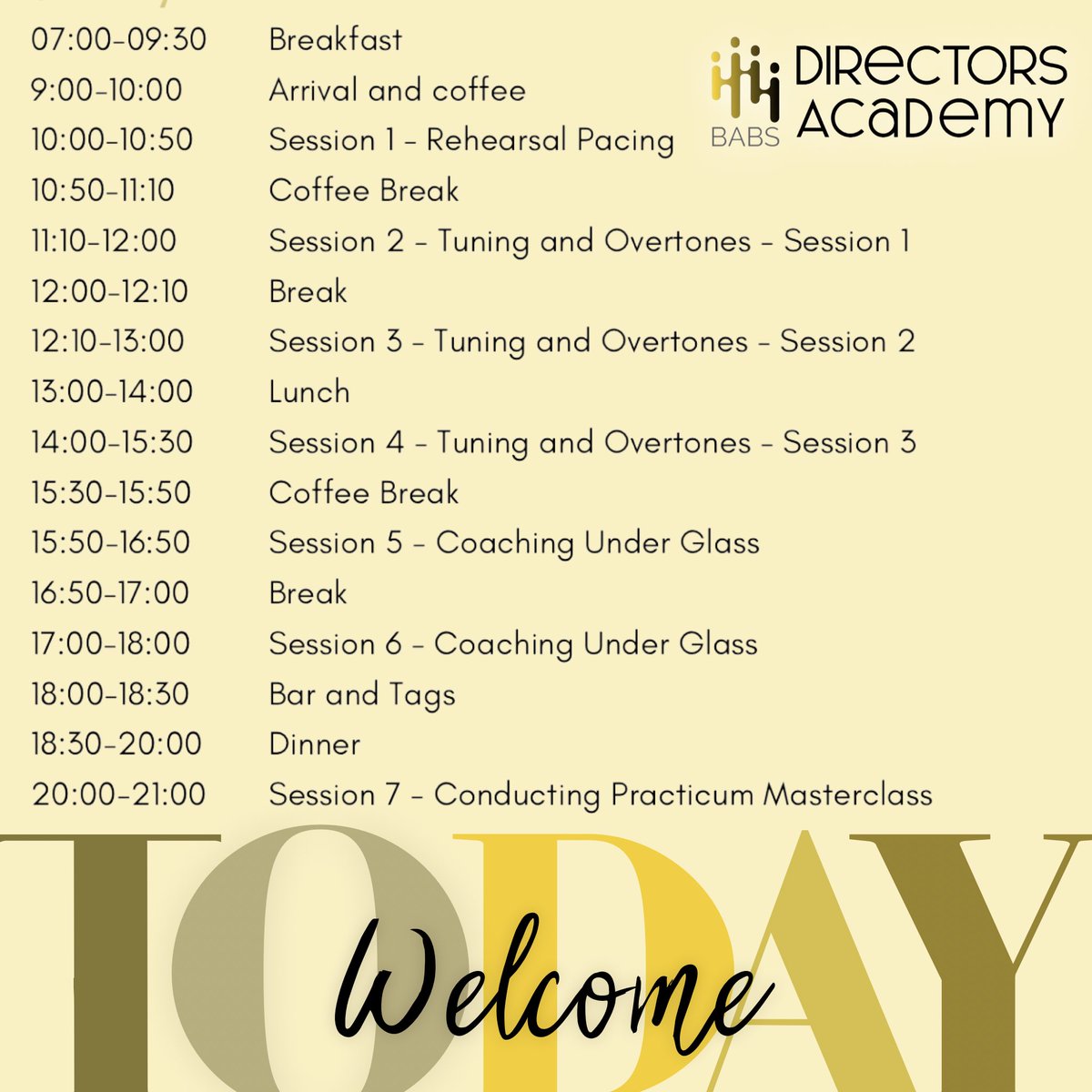 As the remaining delegates start to arrive for the start of today’s Director’s Academy, we thought a handy reminder of today’s sessions was called for! Don’t forget if you’re not lucky enough to be in Coventry, we’ll be posting updates on our stories throughout the day!#BABS2023