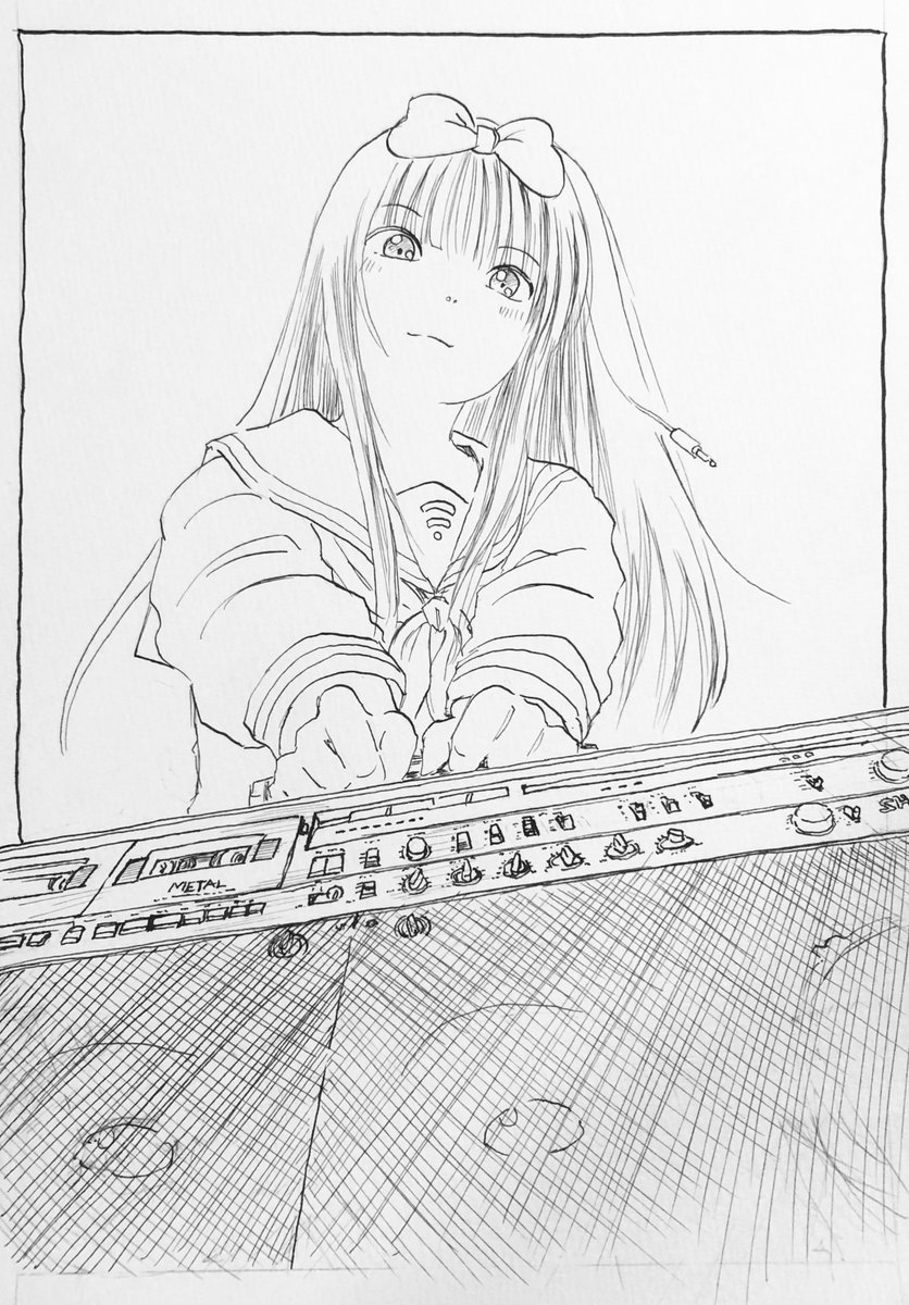 28
長い髪の毛をペン入れする時は、手首だけじゃなく、腕全体を振って描くんだけど、めっちゃ緊張します 