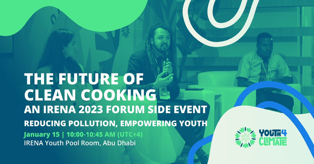 Y4Cofficial's tweet photo. Join us, @IRENA, @UNDP, and @Connect4Climate for this Monday's "Future of Clean Cooking" event in Abu Dhabi!🥕🥒 🫑

The session will explore how the twin goals of improving clean cooking around the world and creating green jobs for youth can go hand in hand 🤝 https://t.co/MzZGNND7bO