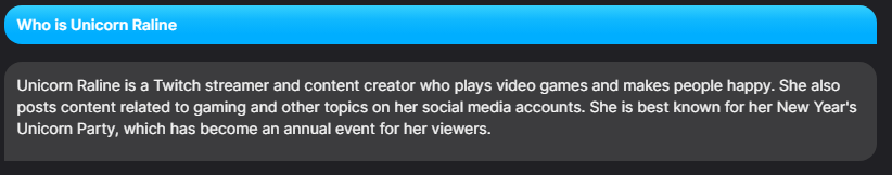 UnicornRaline's tweet photo. #vTREND Odd that it knew me mostly, but other, more popular friends i tried it got wrong.
#Vtuber #ENVtuber https://t.co/biDYjoN8i4