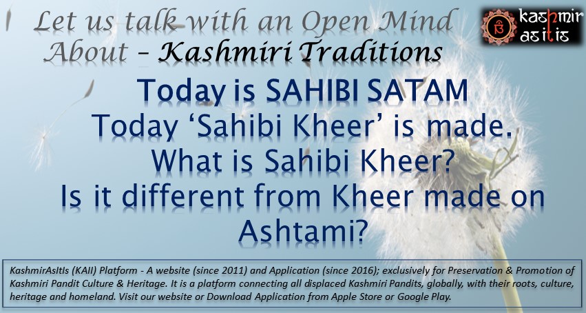 kashmirasitis's tweet photo. Do you observe today's pious day? 
Did you prepare Sahibi Kheer? 
Do you know what is Sahibi Kheer? https://t.co/ikm9ZxxHMw