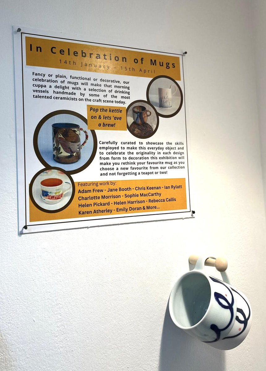 CraftLeeds's tweet photo. And just like that our 2023 #exhibitionprogramme is underway today with our new #incelebrationofmugs showcase! Join us 10am-5pm to discover our curation of #handmade #mugs by 11 amazing #makers all bringing something different to the table. #virtualgallerytour out nxt wk! #leeds https://t.co/lZeBxM3ky7