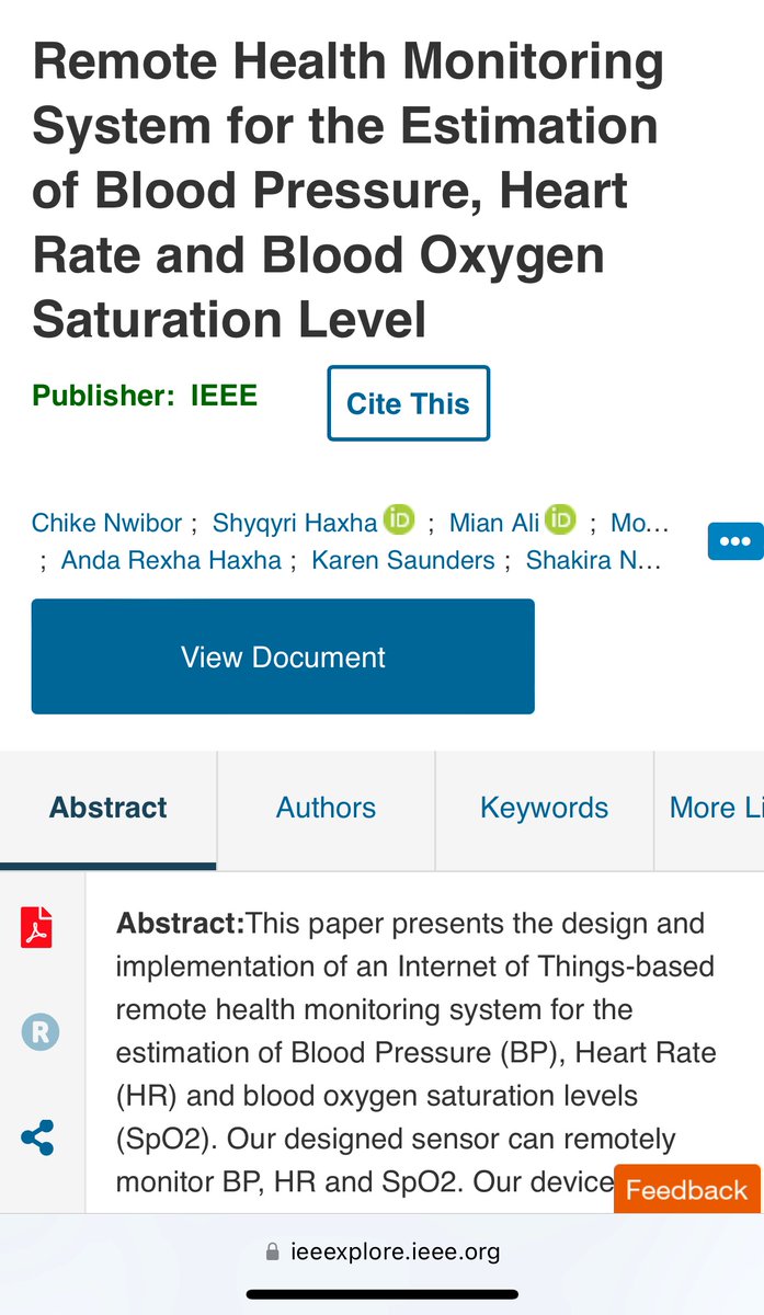 K_neurorobotics's tweet photo. Abstract just published-Design of wearable ring sensor for remote measurement of blood pressure, HR &amp; O2 Sats with @DrSakel Shyqyri Haxha @RoyalHolloway @IEEEXplore @CrossSpecialty @KBIFBD #innovation #Health #improvement #research #interdisciplinary https://t.co/busJkGQPF7