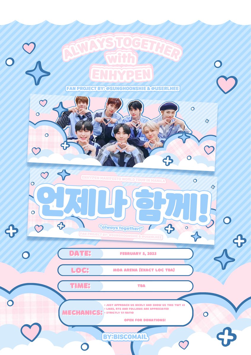 [ ENHYPEN #MANIFESTO_IN_MANILA ◡̈  ]

OT7 HAND BANNER GIVEAWAY
by <a href="/sunghoonshie/">maui ia📚🩺</a> and @userlhee

• stricly 1:1
• like &amp; rt
• follow us (optional)

– (very) limited qty!
– accepting donations; see below