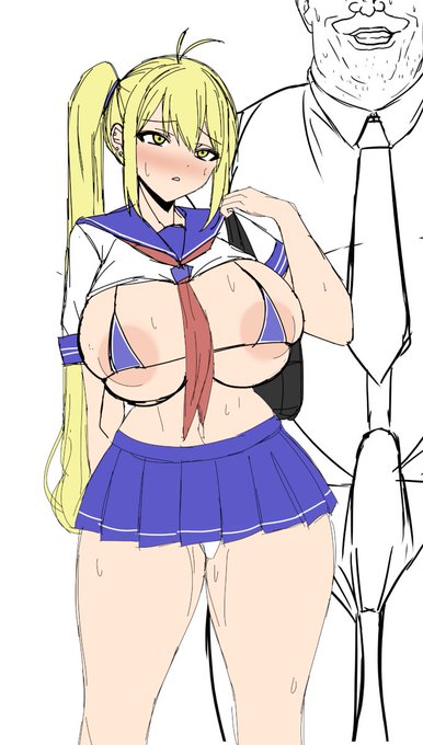 JK描いたら添え物におじさんを軽率に置く 