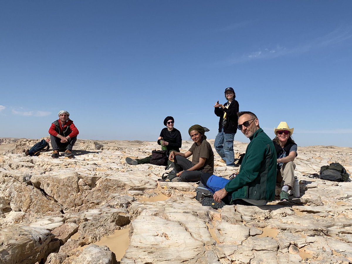 AmheidaProject's tweet photo. Off to the site for the sequel, #Amheida2023: Week II. yesterday a select team of intrepid ascended the Scarp. It’s like oasis telemarking: you hike up and ski down. #dakhla @isawnyu https://t.co/nXSsSdWVcW