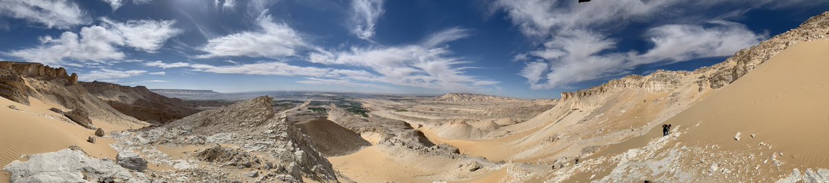AmheidaProject's tweet photo. Off to the site for the sequel, #Amheida2023: Week II. yesterday a select team of intrepid ascended the Scarp. It’s like oasis telemarking: you hike up and ski down. #dakhla @isawnyu https://t.co/nXSsSdWVcW