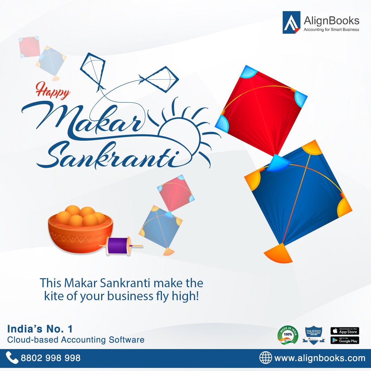 align_books's tweet photo. This #Makarsankranti, let's soar high with #AlignBooks!
Let's #celebrate the essence of this #festiveseason with an open heart and mind, and take a step towards a brighter future.
#HappyMakarSankranti!
#makarsankrantiwishes #alignwithalign #accountingsoftware #erp #gst https://t.co/SejFEp9dIx