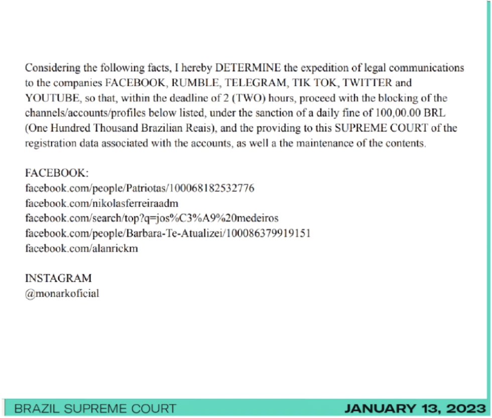 ggreenwald's tweet image. Very. I discussed and read the full (translated) order starting at 21:30 of our show. Key pages are below. The key context are 2 NYT articles which warn of how dangerous this judge has become in his virtually unlimited powers of censorship and detention.

rumble.com/v25depn-exclus…