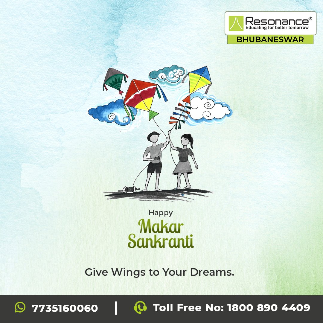EduResonance's tweet photo. May no kite ever cut you, may the string of faith never break, may you touch all the success in life, like a kite touches the heights of the sky. Best wishes for Makar Sankranti! 

#makarsankranti #festival #celebration
#Resonance #jee #Neet https://t.co/98k4YJJ5J9