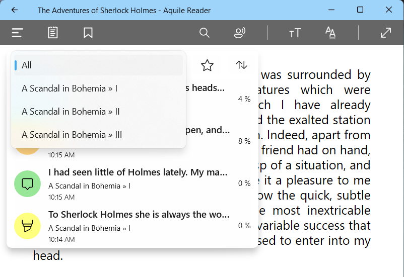 OptimiliaS's tweet photo. 📣 Aquile Reader Update: v1.1.20.0
• Filters and sorting options for collections inside Reader.
• Improved Table of Contents handling/generation.
• Fixes to allow more epub books to be opened by app.
• Other stability fixes.

Update now - https://t.co/jzhPOPXLDG https://t.co/W2YSnmv8nt