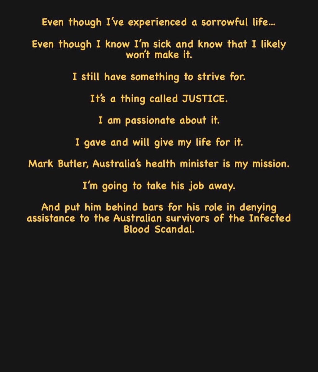 InfectedBloodAu's tweet image. #Australia’s #Health minister #MarkButler is going to end up behind bars for his denial of financial assistance to the #Australian victims of the #InfectedBloodScandal. 

#healthcare #Haemophilia #Contaminatedblood #HumanitarianCrisis #HumanRightsWatch #TaintedBlood #HIV #Hep