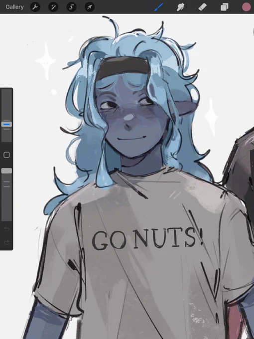 Btw this blue guy who I draw so often is NOT MY OC he belongs to  please go check out their acc 