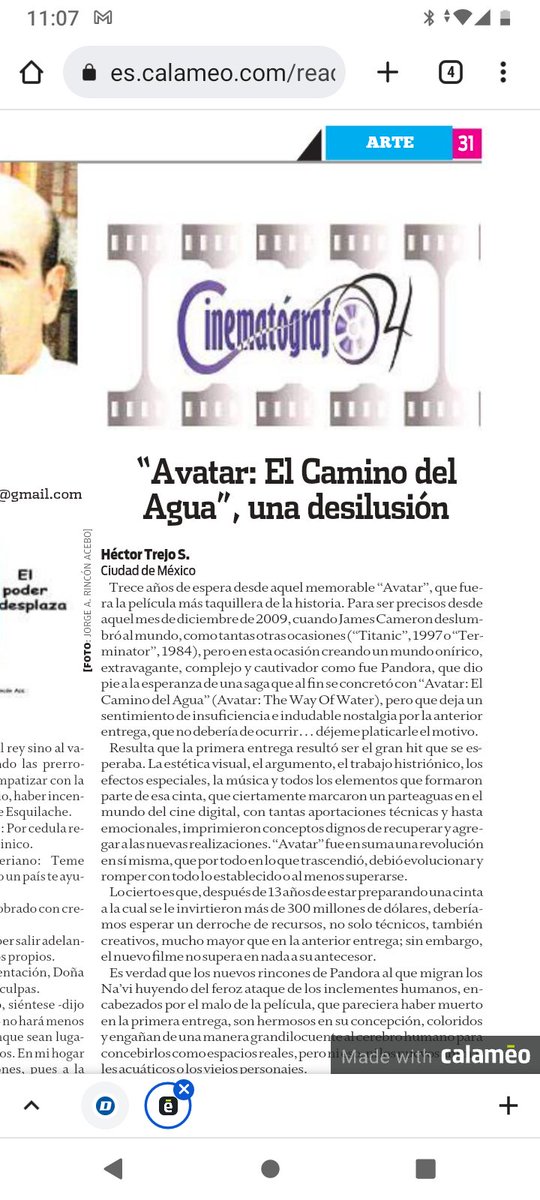 Cinematgrafo04's tweet photo. #Cinematógrafo04

#ColumnaDeHoy en #DiarioDeChiapas
#Avatar #ElCaminoDelAgua 

https://t.co/6Trh7aKchK https://t.co/8z20Z8Tg9I