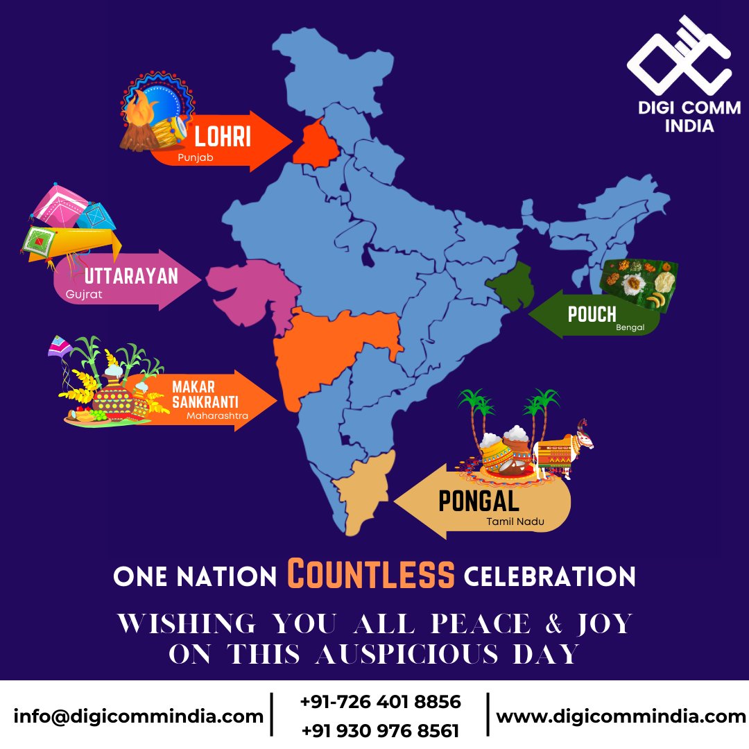 IndiaDigicomm's tweet photo. Digicomm India wishes you a very happy and prosperous Makar Sankrant, Pongal, and Lohri! May this occasion bring wealth and growth to you and your business this year!
#bihu #pongal #makarsankranti #lohri #smallbusiness #smm #sbdwebt #digicomm #mumbai #vasai https://t.co/zRU7DOV4Pa