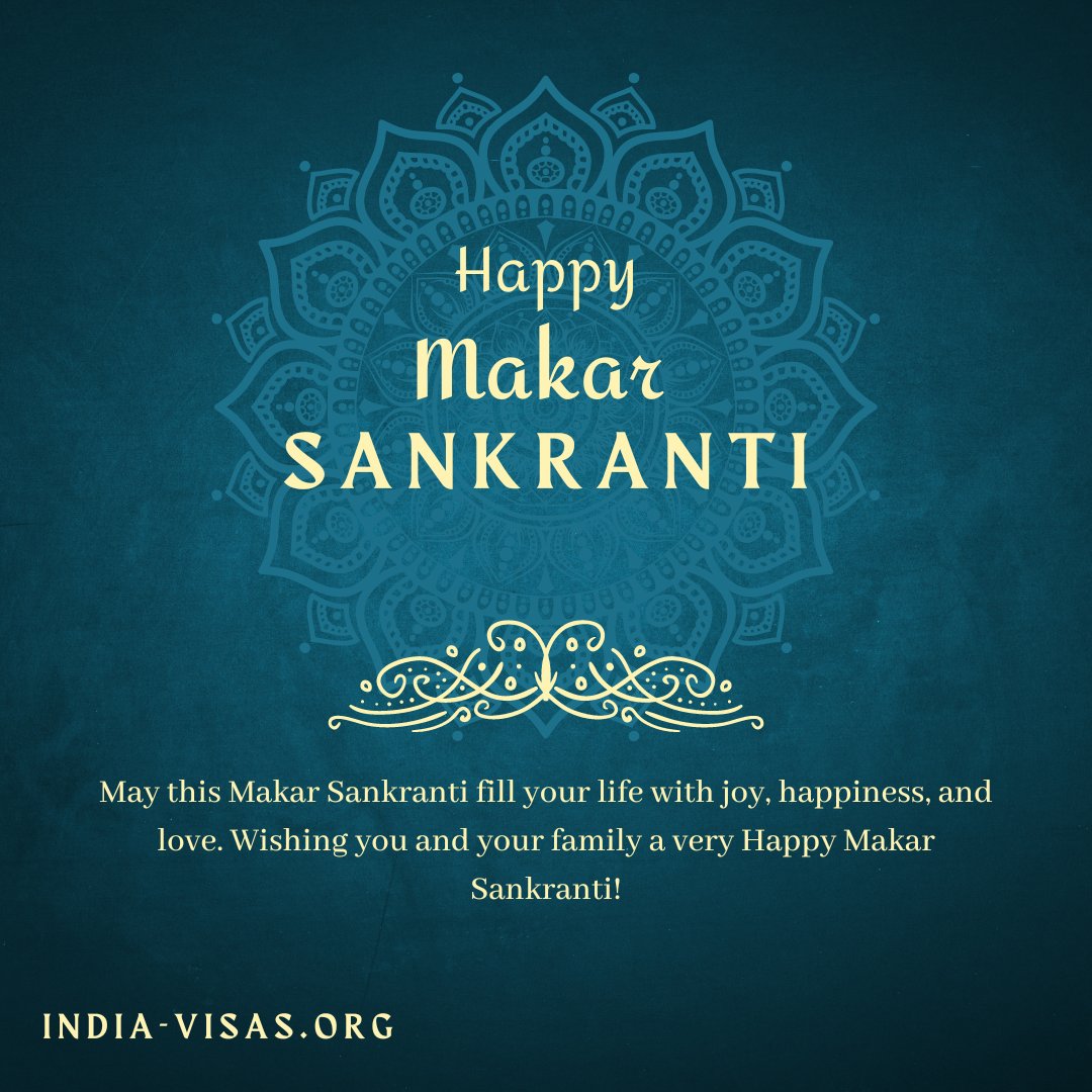 VisasIndia1's tweet photo. Happy Makar Sankranti!

May this Makar Sankranti fill your life with joy, happiness, and love. Wishing you and your family a very Happy Makar Sankranti!
Visit: https://t.co/TlMABUt9IV

#india #sankranti #makarsankranti #festival #india  #kitefestival #happymakarsankranti https://t.co/RhBRmWocL3