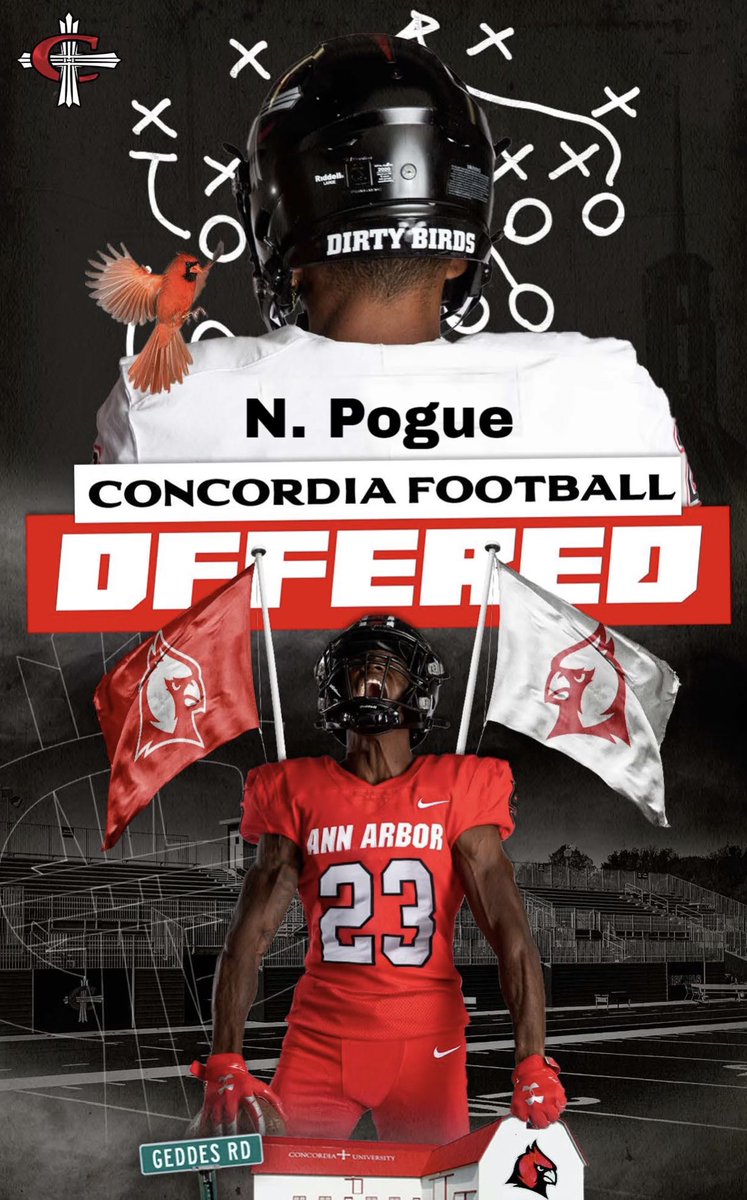 NicholasPogue1's tweet photo. I am blessed to receive an offer to further my athletic and academic career at Concordia University of Ann Arbor @GOHS_WolfpackFB @coachjimvert @elijahko8 https://t.co/j3ZN5kjJpg