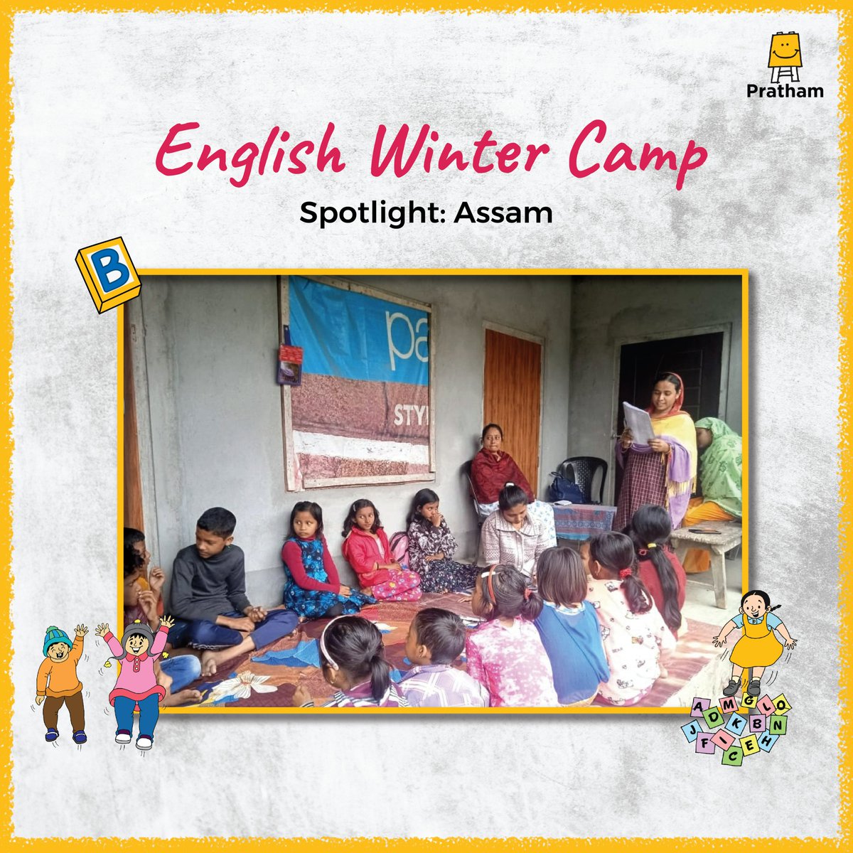 Pratham_India's tweet photo. They read and listen to interesting stories, play learning games and enact their favourite stories on a daily basis.
Here are some snapshots.
.
.
#Wintercamp #learningcamps #Englishcamp #learning #education #volunteers #children #Pratham https://t.co/8bojkiJ5wu