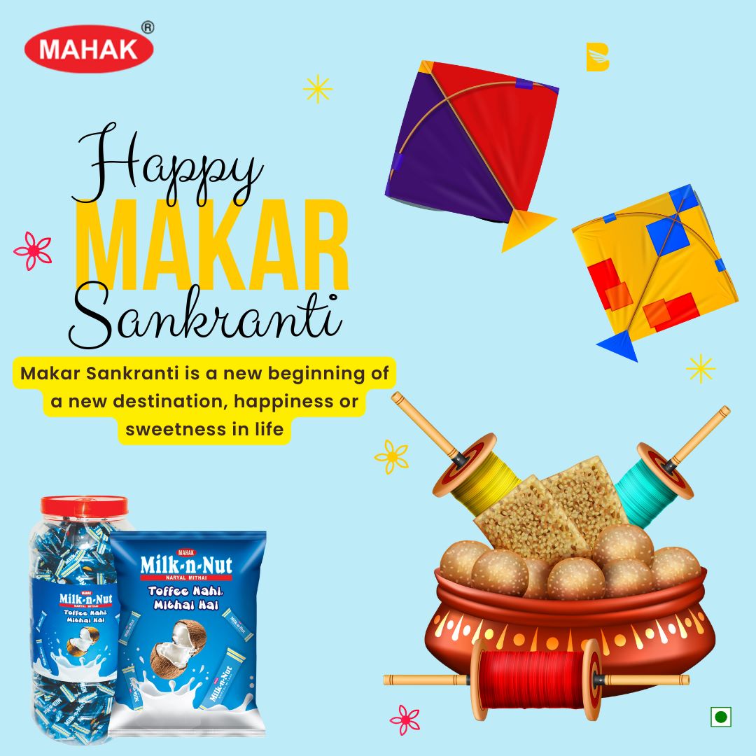 MahakGroup's tweet photo. May your success soar high like kites and fill your life with joy and sweetness of Milk-n-Nut!

Happy Makar Sankranti!🪁

#MakarSankranti2023 #IndianFestivals #Celebrations #ToffeeNahiMithaiHai #Toffee #CoconutToffee  #CoconutLovers #MilkToffee #MilknNut #MahakKandiez #MahakGroup https://t.co/reVDuDMUSy