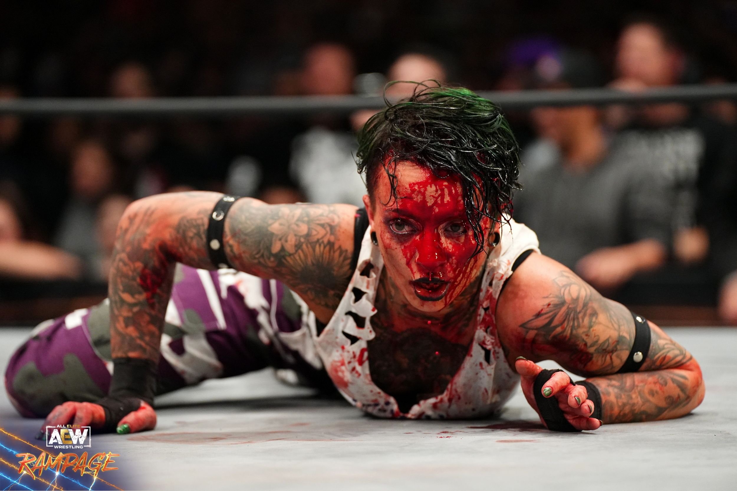 Ruby Soho busted open during AEW Rampage