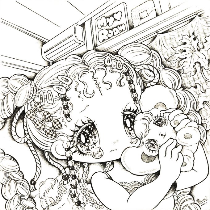 せきやゆりえ　原画　額付き fit=scale-down,w=1200