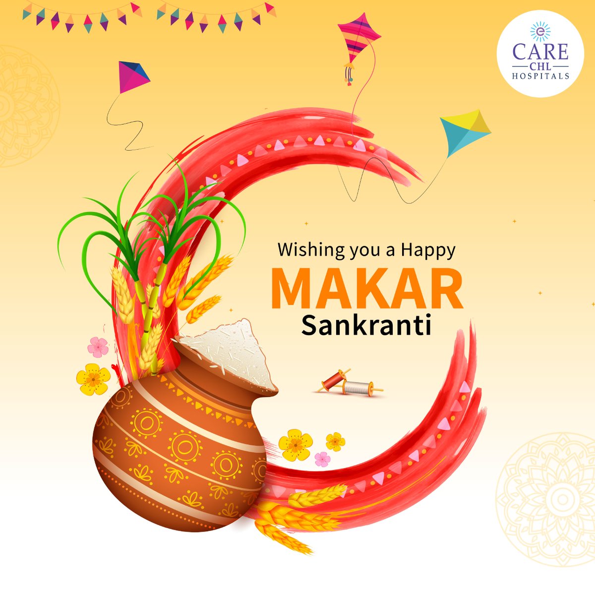 Like the sun in the sky, we hope that you and your families radiate good health and happiness. 

Wishing you and your families a thrilled Makar Sankranti!

#carechlhospitals #carehospitals #makarsankranti2023 #goodhealth