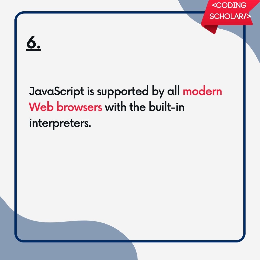 coding_scholar's tweet photo. Interesting Facts About JavaScript 🔥

Follow @coding_scholar  for such more content 😊

#codingscholar #coding #programming #javascript #html #css #js #codingisfun #reactjs #nodejs  #backend #FullStack #webdeveloper #webdesigner #code #codenewbie #computerscience #100daysofcode https://t.co/NmzFGnp4Ja