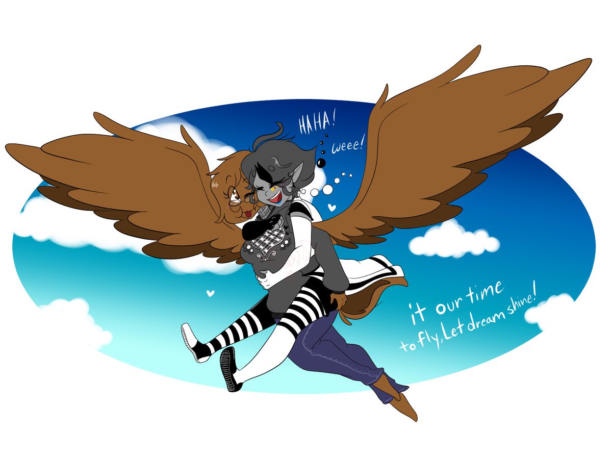 GummyMabel's tweet photo. @ShuniataSiph it’s our time to fly, let dream shine! 
#doodle #flying #art #persona #qwq #cuties https://t.co/n8T3fGEQP7