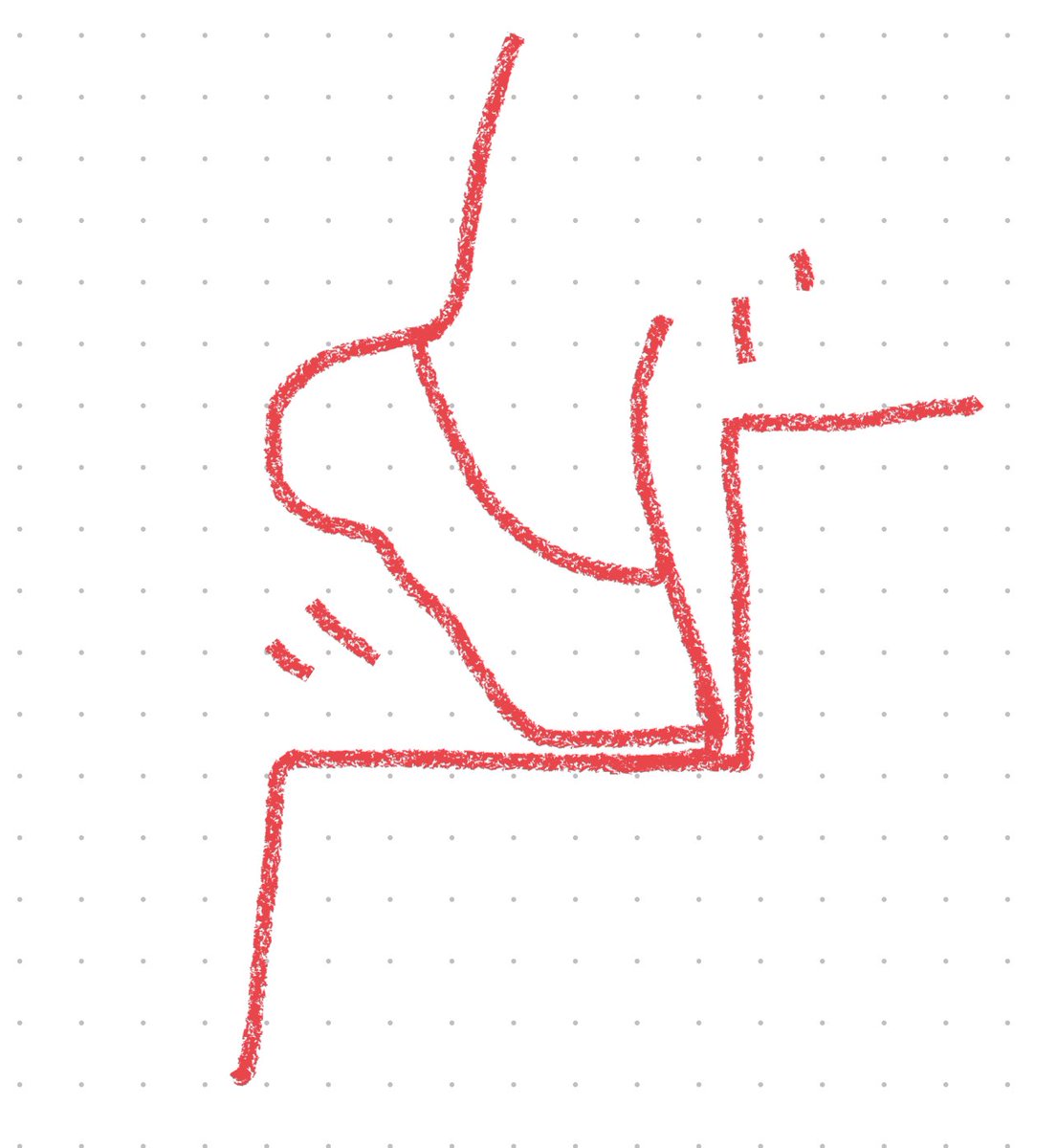 「図解。こんな風にグリグリ先を入れてたんだと思う 」|遠藤平介のイラスト