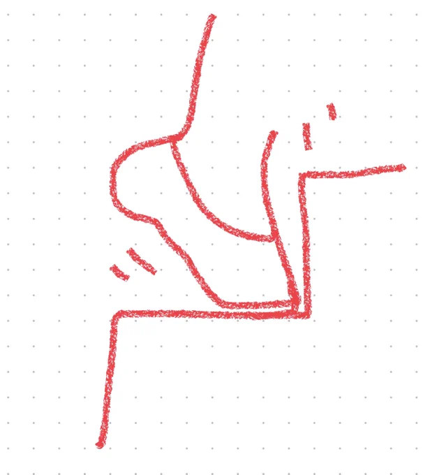 図解。こんな風にグリグリ先を入れてたんだと思う 