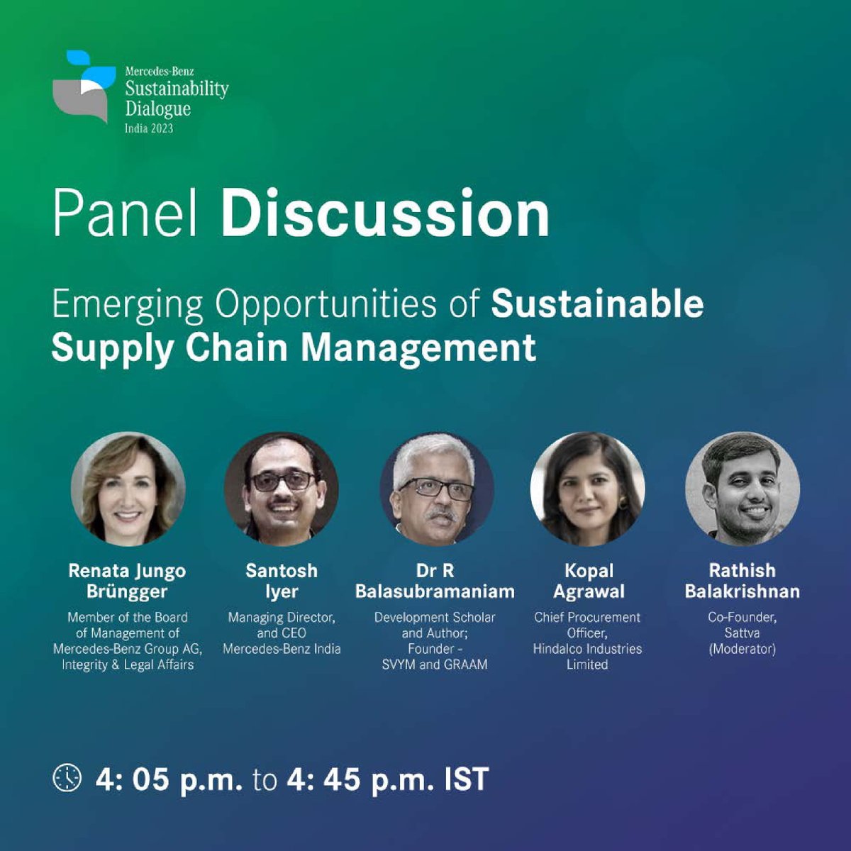MercedesBenzInd's tweet photo. We are excited to announce the first edition of Mercedes-Benz Sustainability Dialogue 2023, being hosted in Delhi, India. 

Driven by the theme Sustainable Mobility - ‘Accelerating Towards a Green, Inclusive and Safe Future'.

#Ambition2039 #SustainabilityDialogueIndia https://t.co/4GN1fi2jfp