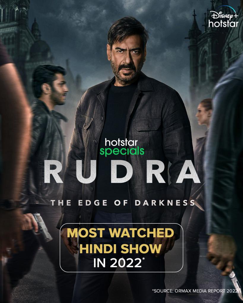 ajaydevgn's tweet photo. Thank you viewers for making my first foray into the OTT-verse a super-duper success 🙌 

#Rudra @DisneyPlusHS @ApplauseSocial @BBCStudiosIndia https://t.co/0cOR9hyRqP