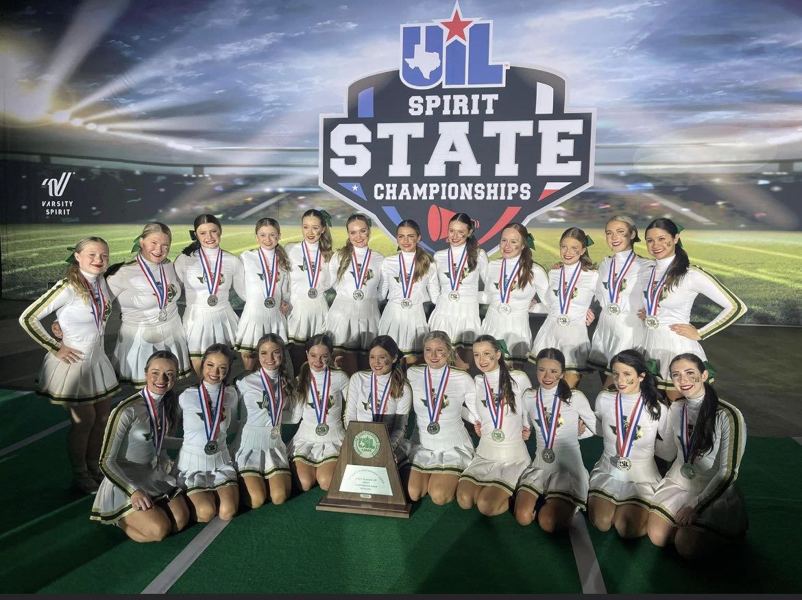 UIL State Spirit competition silver medalist in 4A D1 out of 51 schools across Texas!!!  💚🐻💛📣🥈
