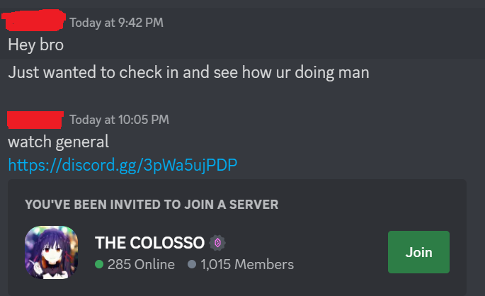RyceMods's tweet photo. @ChetTaker @discord Scammers are down bad. Dont fall for it guys. DONT scan any QR codes. #scam #discord #hack https://t.co/zSqz8zJab9