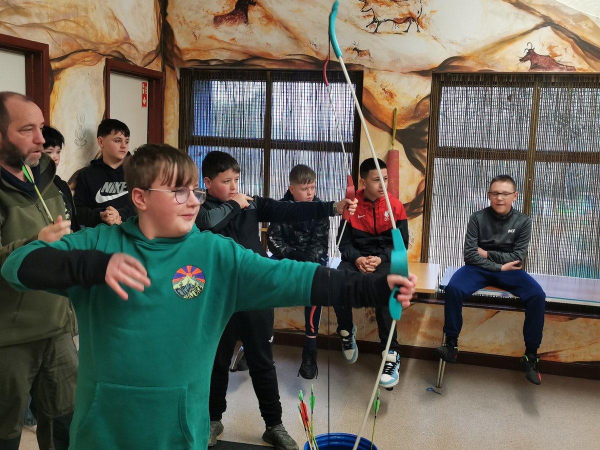 SJBCPORTADOWN's tweet photo. Nurture pupils enjoying a trip away from school for an archery session, at The Bushcraft Centre, Oxford Island. Many thanks to Instructor Wayne. #calmminds https://t.co/b7sCXVO7K8