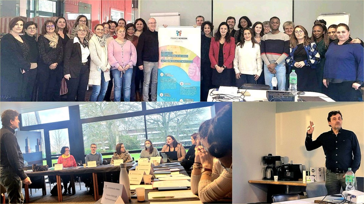 BENNANIDounia2's tweet photo. Pour bien démarrer 2023, nos 5 EHPAD IDF réunis en journée de formation mutualisée "Accompagnement à la coupe PATHOS".
Directions, équipes médicales, paramédicales et soignantes autour d'un projet fédérateur et de perspectives communes👍
@_FranceHorizon @FNAQPA @CabinetGerontim https://t.co/0JbuS6QqLK