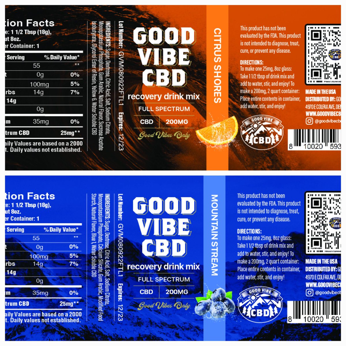 goodvibecbd's tweet photo. Introducing our #cbd #singlesserving recovery drink mixes @PGAShow in Orlando. #PGA #pgashow #rehydrate https://t.co/8T6gQN0394
