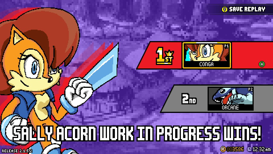 Made Sally's character art today, I even put it into the game
#SallyAcorn #Sonic  #SonicTheHedgehog  #ArchieSonic #RivalsOfAether #Rally4Sally
