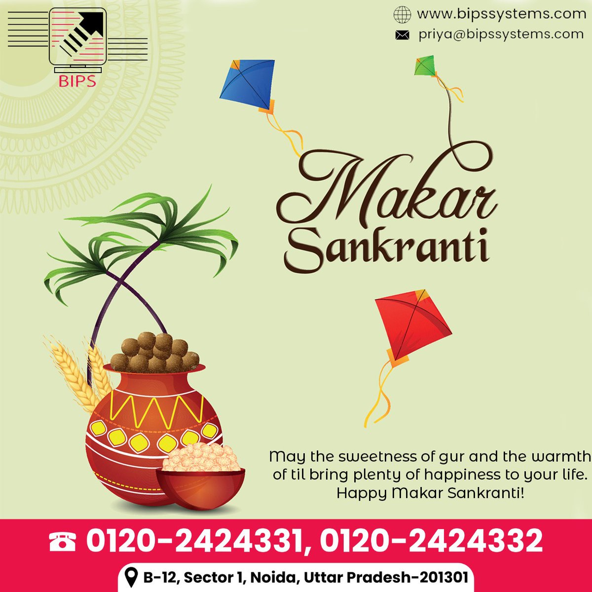 SystemsBips's tweet image. We hope you and your family have a wonderful Makar Sankranti. May this auspicious occasion shower you with growth and prosperity, and grant your dreams unrivalled flight. 
#sankranti #makarsankranti #makarsankranti2023 #bips #itservice #delhi #edutech #newtechnology #Engineering