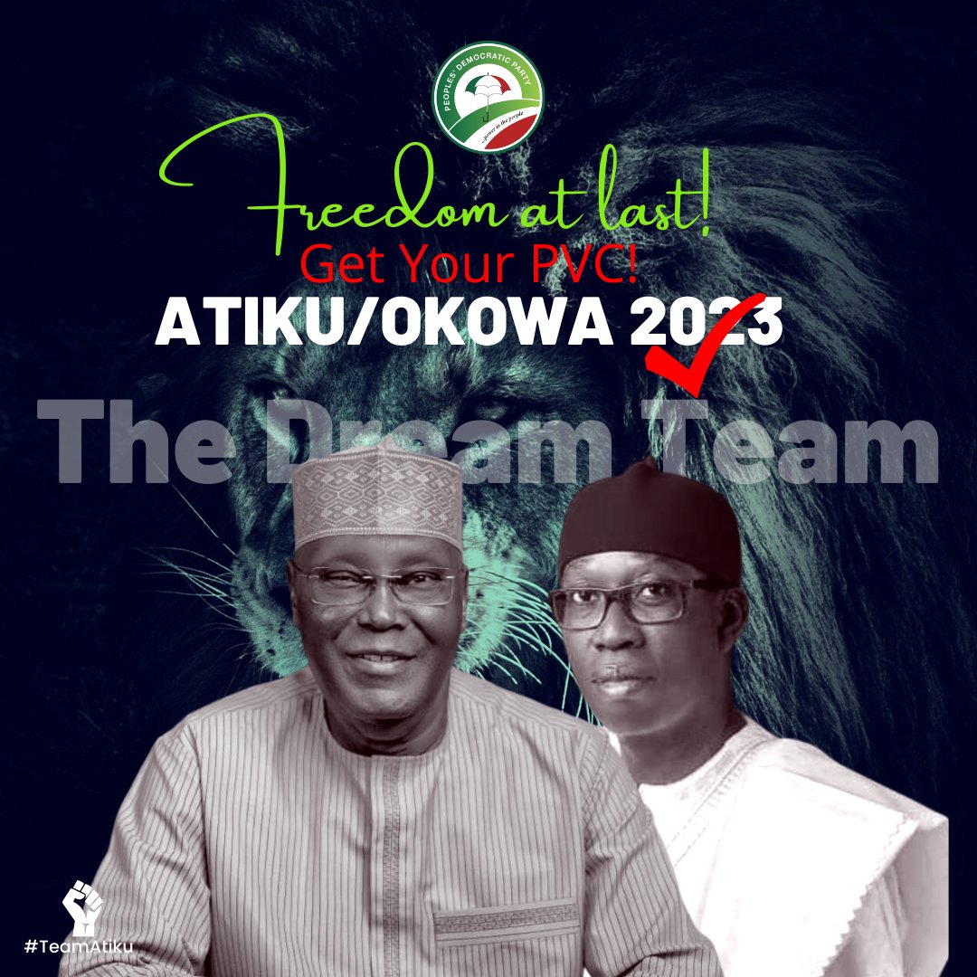 BellaJonathan15's tweet photo. Atiku is my Choice and he is only candidate I can give him my PVC
Im Ready To Vote AtikuOkowa 2023โโโ๐ฏ๐ณ๐ฌ
#TeamAtiku
#ForwardWithAtiku
#CollectYourPVC https://t.co/2ghR3dOUhN
