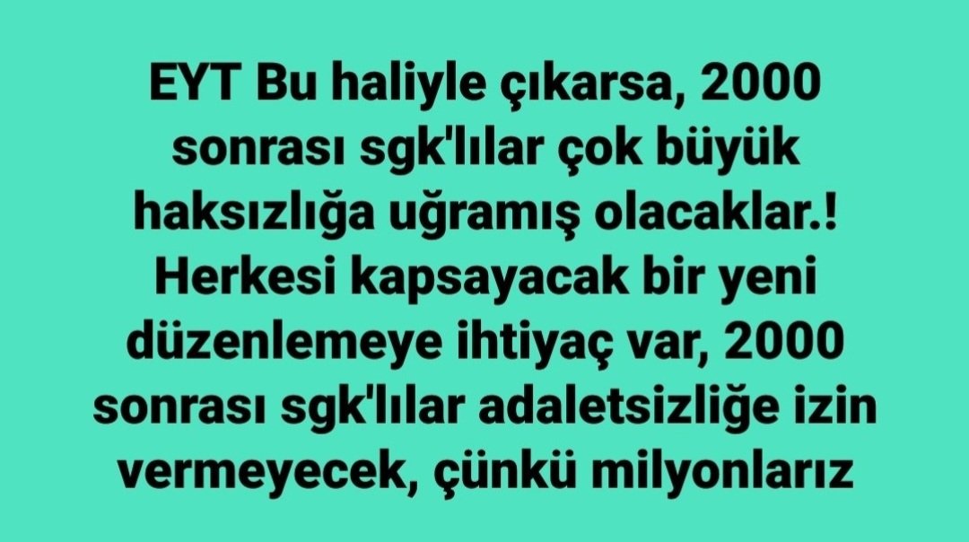 2000  yılında doğmadık.1 ayın 1 yılın faturasını 17 yıl boyunca bize ödetemezsiniz.insanca emeklilik yaşamak istiyoruz. #2000LereKADEME