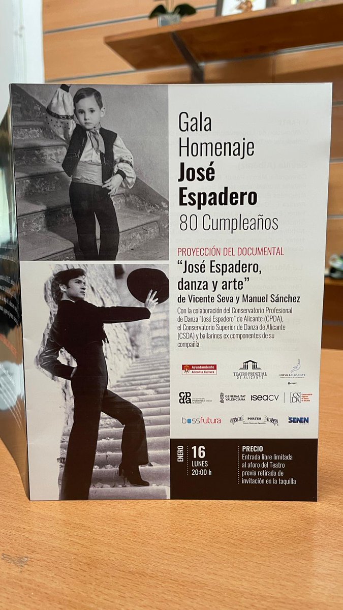 CristinAlbero13's tweet photo. El próximo lunes 16 de enero parte del #AlumnadoCSDA y #DocentesCSDA de Danza Española, participarán en la "Gala Homenaje 80 Aniversario, José Espadero"en @teaprinalicante
Para el #CSDA es un orgullo formar parte de este evento histórico para el mundo de la danza y de la cultura https://t.co/iBuZb4EZ1Y